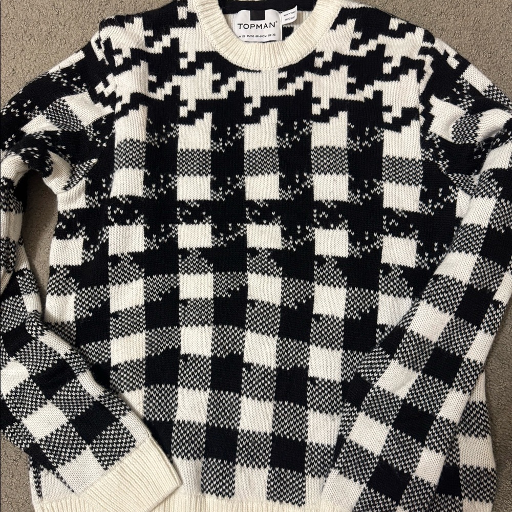 Cream black sweater men